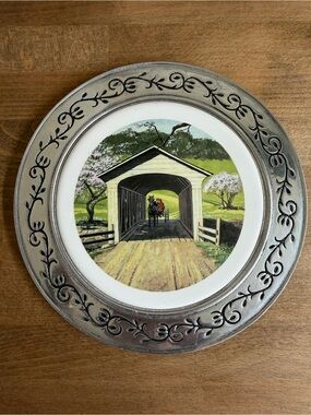 Decorative Covered Bridge Wall Plate - Scenic Print